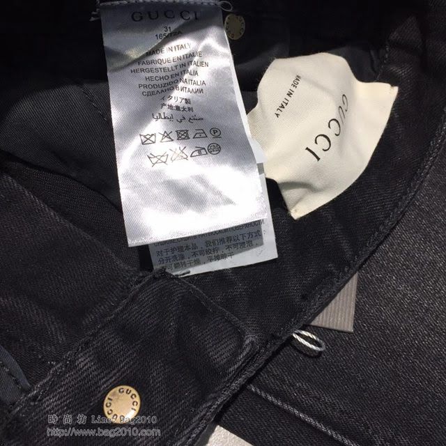 Gucci牛仔褲 19春夏新款 古馳黑色男士牛仔褲  tzy1871